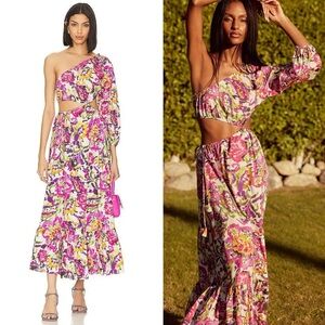NWT | Revolve x Misa | Mahika One Shoulder Dress in Floral Splash | Sz S